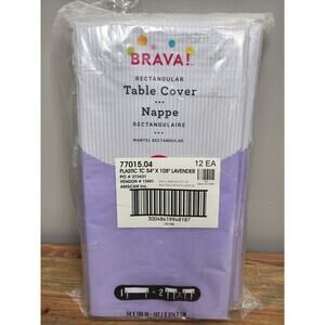 Brava! Rectangular Table Cover -Nappe (54x108in)Plastic Tablecloth Purple Lot 12